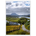 Remote cottage and coastal landscape at Badcall Bain the Scottish Highlands