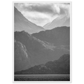 Black and white layered mountain landscape in the
Scottish Highlands